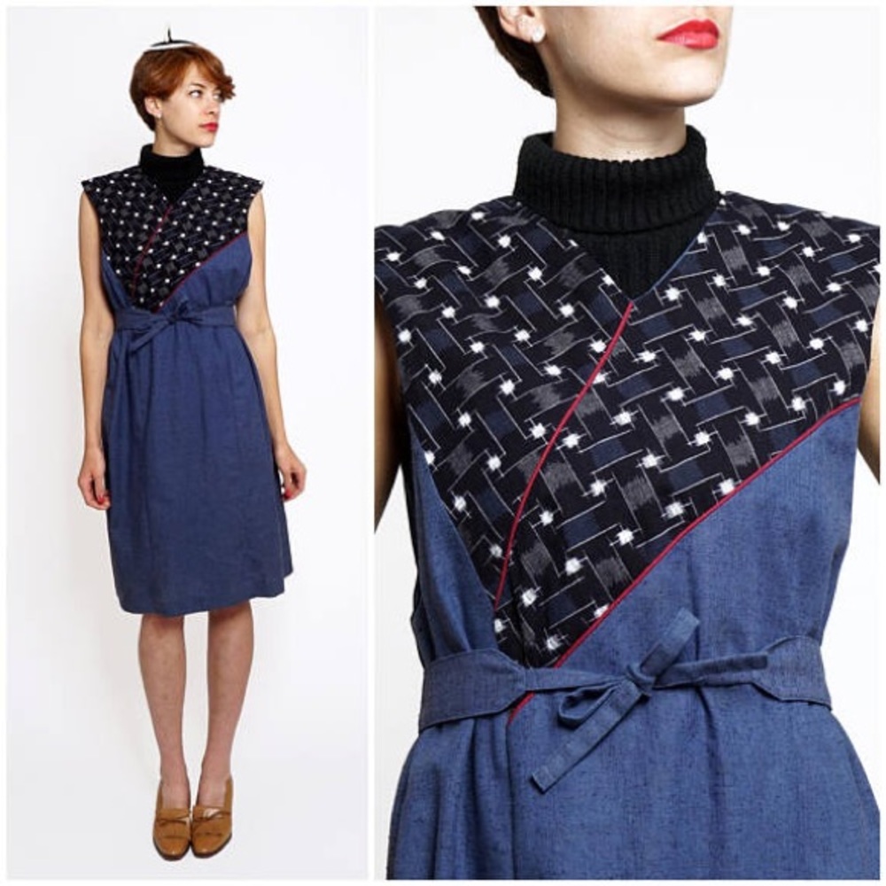 Vintage Chambray Dress - 1970s